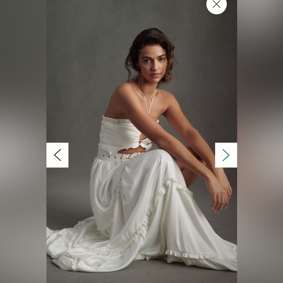 V. Chapman Penelope White Maxi Cutout Corset Dress Size 4 - Picture 2 of 6